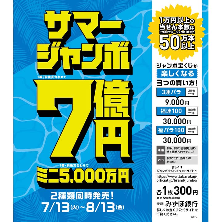 サマージャンボ宝くじ発売
