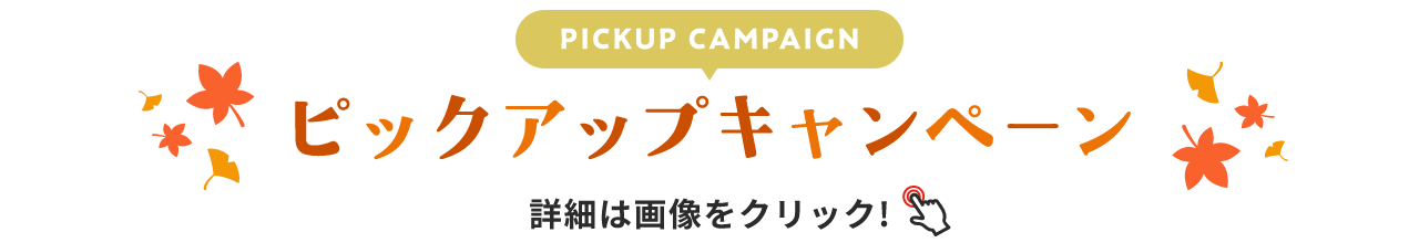 PICKUP CAMPAIGIN ピックアップキャンペーン 詳細は画像をクリック