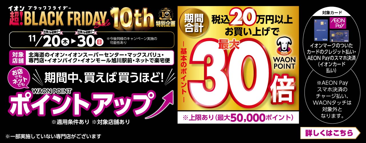 期間中、買えば買うほど! ポイントアップ