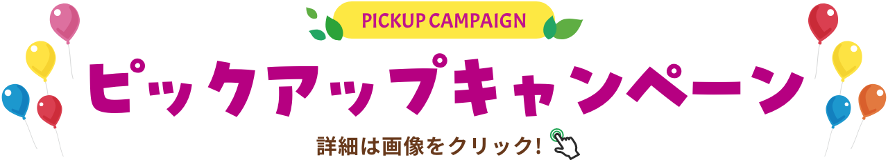 PICKUP CAMPAIGIN ピックアップキャンペーン 詳細は画像をクリック