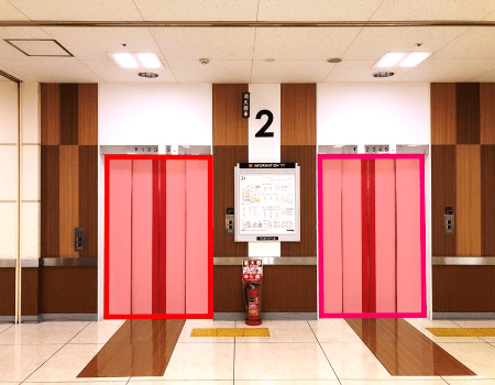 館内エレベータードア(1F～4F)