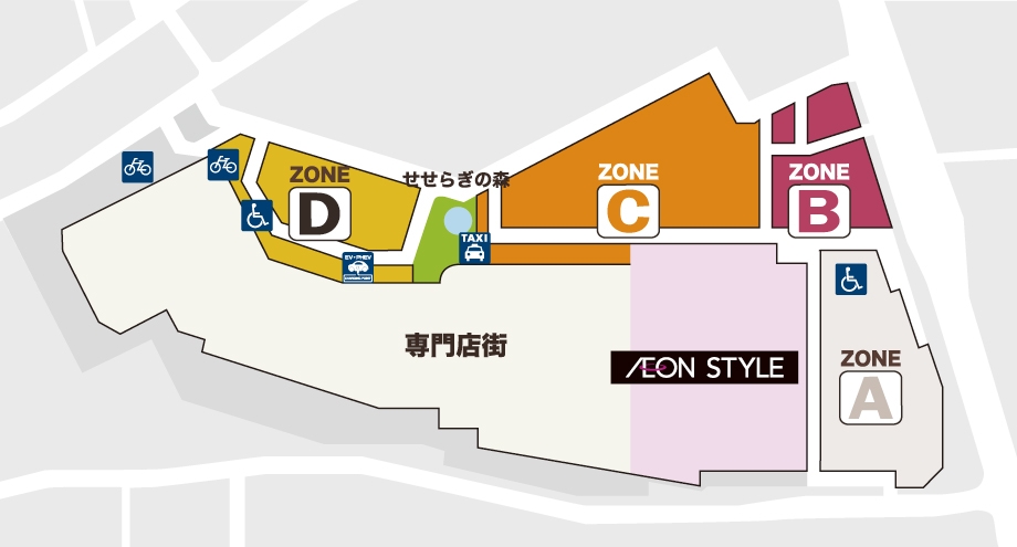 1F 平面駐車場 B・C・Dゾーン MAP