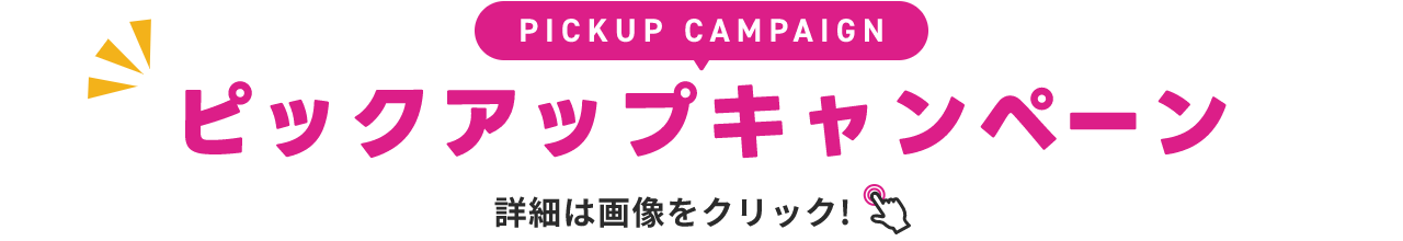 PICKUP CAMPAIGIN ピックアップキャンペーン 詳細は画像をクリック