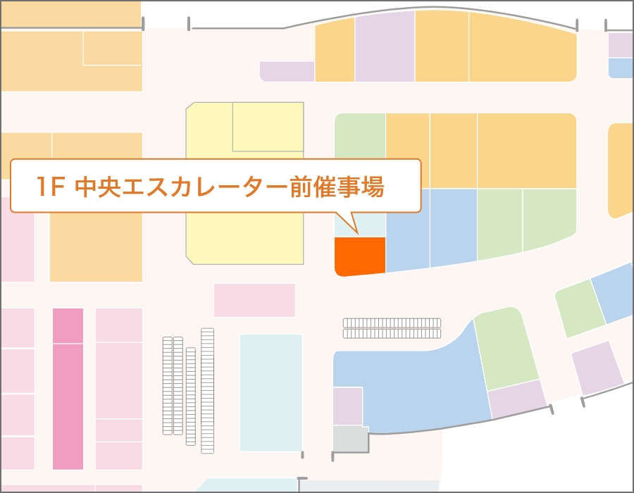 中央エスカレーター前空床部