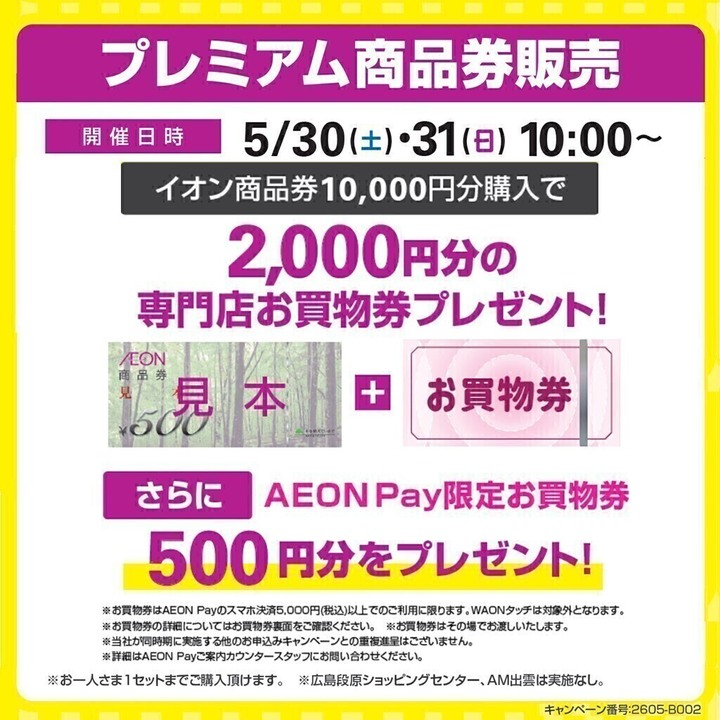 本日のみ値下げ　イオン　商品券　1万円分 夏を先取り ナツ得キャンペーン プレミアム商品券販売│イベント