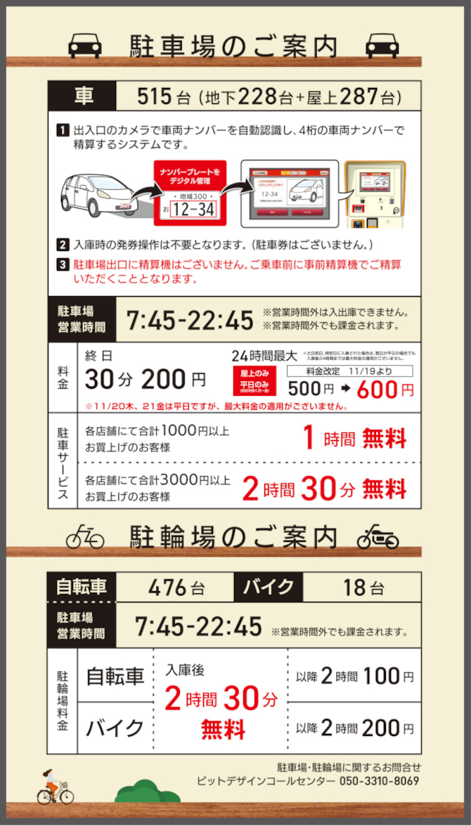 駐車場・駐輪場のご案内