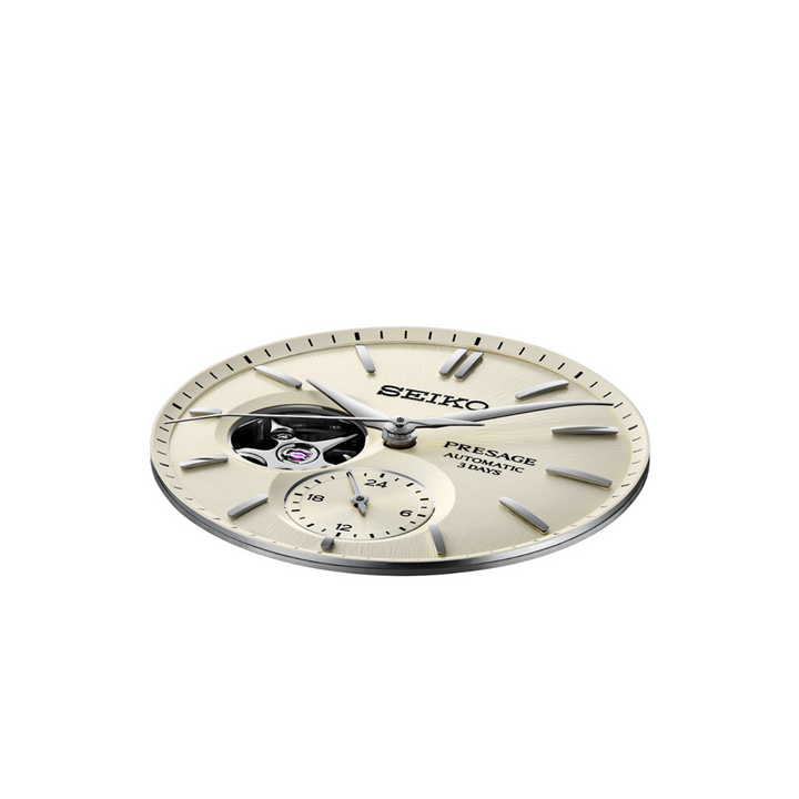 SEIKO プレザージュ 美品 オープンハート メンズ腕時計 自動巻き セイコー プレザージュ クラシックシリーズ 墨色ダイヤル