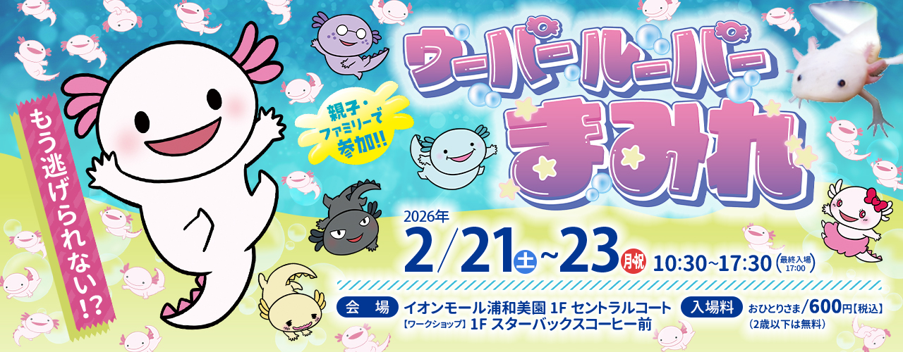 もう逃げられない!? イオンモール浦和美園がウーパールーパーまみれ