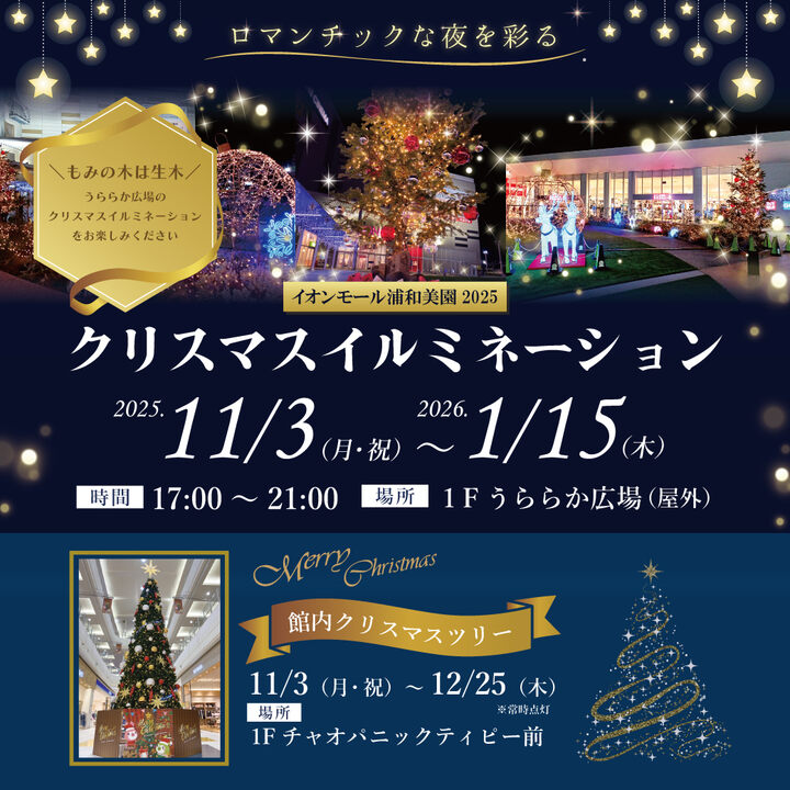 2025イオンモール浦和美園クリスマスイルミネーション