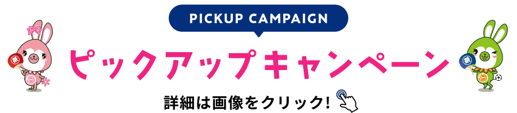 PICKUP CAMPAIGIN ピックアップキャンペーン 詳細は画像をクリック