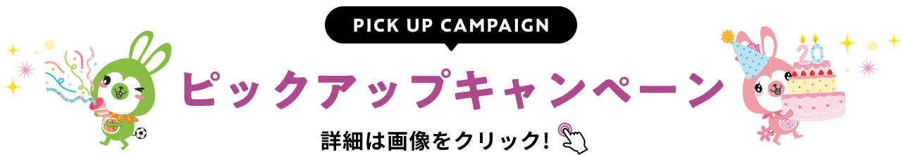PICKUP CAMPAIGIN ピックアップキャンペーン 詳細は画像をクリック
